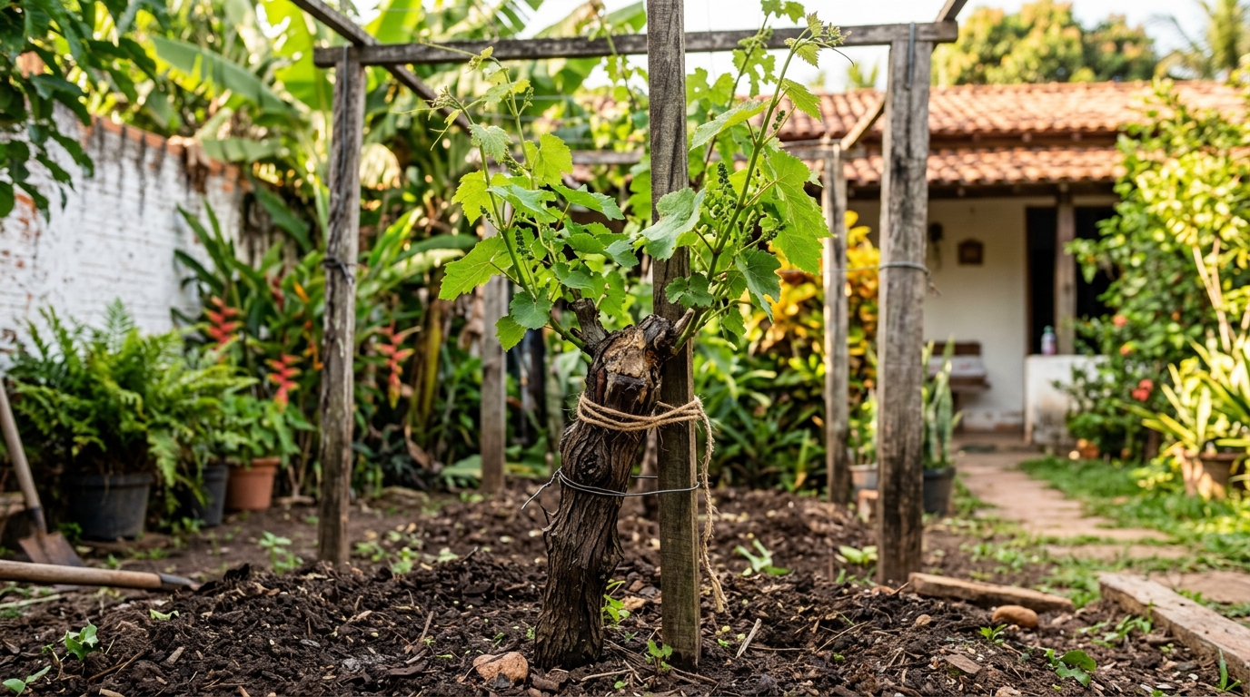Enxerto de uva em casa: a técnica simples que faz o pé produzir mais rápido, até em quintal pequeno