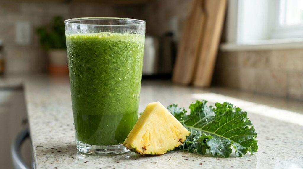 Abacaxi e couve no liquidificador: para que serve essa bebida verde e quais nutrientes ela pode acrescentar à alimentação