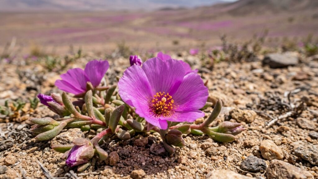 O deserto mais seco do mundo se transformou em um imenso jardim com mais de 200 espécies de flores após chuvas raras que fizeram sementes adormecidas por décadas voltarem à vida