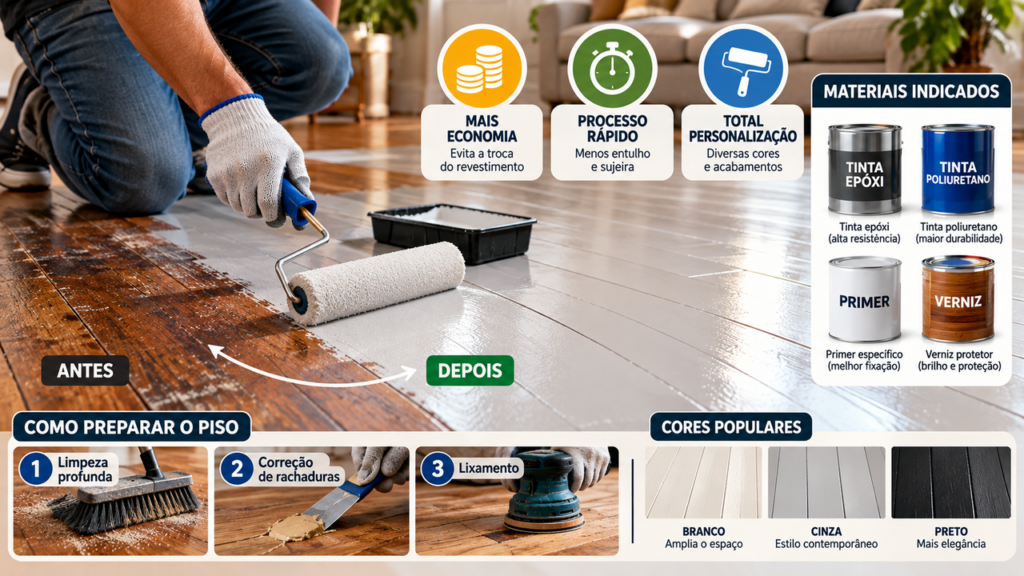 Antes de trocar o piso de madeira, veja esta alternativa: pintura pode renovar quarto, sala ou corredor e transformar completamente o ambiente sem substituir o revestimento