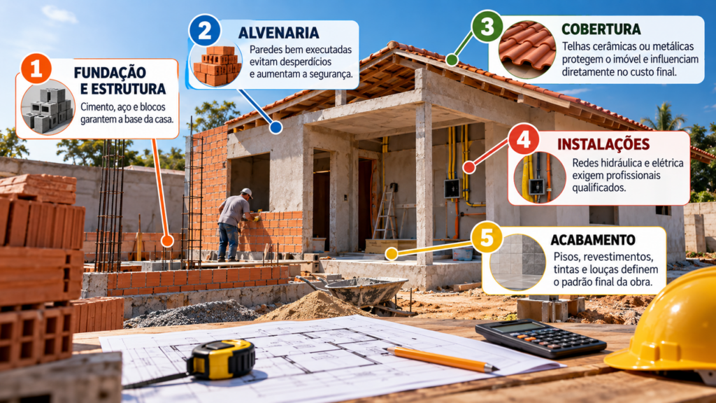 Profissionais da construção revelam quanto custa levantar uma casa de 50 metros quadrados e mostram como os gastos com fundação, alvenaria, cobertura e acabamento podem mudar o investimento necessário