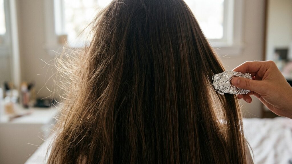 Colocar papel-alumínio no cabelo antes de dormir: para que serve o truque e por que cabeleireiros dizem que ele pode ajudar a reduzir frizz