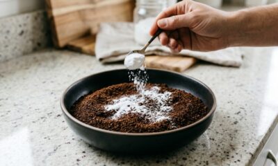 Misturar borra de café seca com bicarbonato e deixar num pote aberto: para que serve esse truque caseiro que acaba com o cheiro da geladeira usando o que iria para o lixo