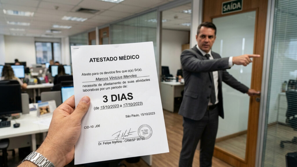 Funcionário apresenta atestado médico de 3 dias, é demitido por justa causa e tribunal reverte punição com pagamento de R$ 15 mil de indenização