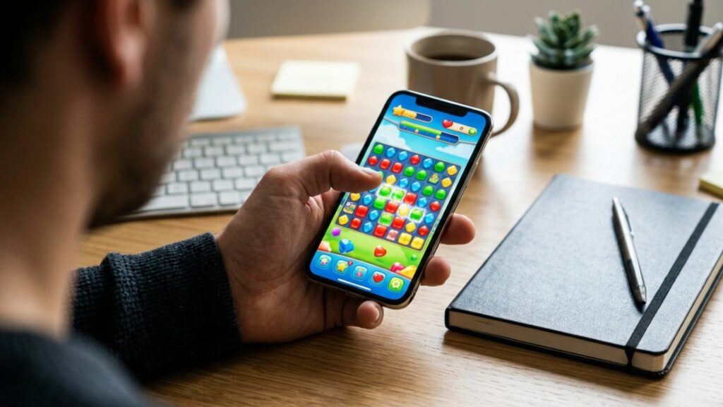 Especialistas em psicologia explicam: “Pessoas que gostam de jogar no celular durante pequenas pausas podem não estar sendo imaturas, mas buscando momentos de descanso mental para aliviar o cansaço e recuperar a disposição”