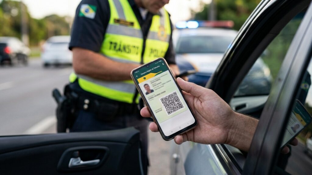 Motorista apresenta CNH digital durante blitz, agente recusa print da tela e ele descobre que a versão eletrônica só tem validade quando exibida pelo aplicativo oficial