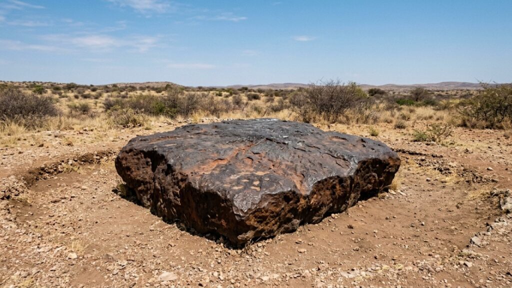 Em 1920, um agricultor atingiu algo duro com o arado e acabou descobrindo um meteorito de 60 toneladas que caiu na Terra há cerca de 80 mil anos