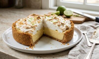 Chefs de cozinha explicam: para a torta de limão ficar cremosa e com o recheio firme, não coloque suco demais de uma vez, mas acrescente aos poucos até alcançar a consistência desejada