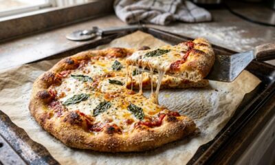 Chefs de cozinha concordam: “Para a pizza caseira ficar com a massa douradinha e não encharcar no centro, não espalhe molho em excesso, mas use uma camada fina antes de colocar o queijo”