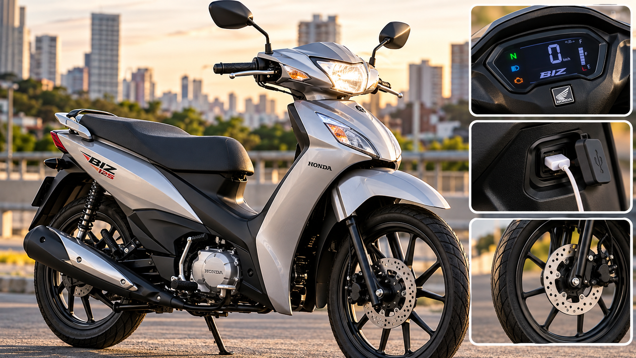Honda Biz 125 2027 chega com visual totalmente renovado, novo conjunto óptico e mudança no sistema de frenagem que pode transformar a rotina dos motociclistas