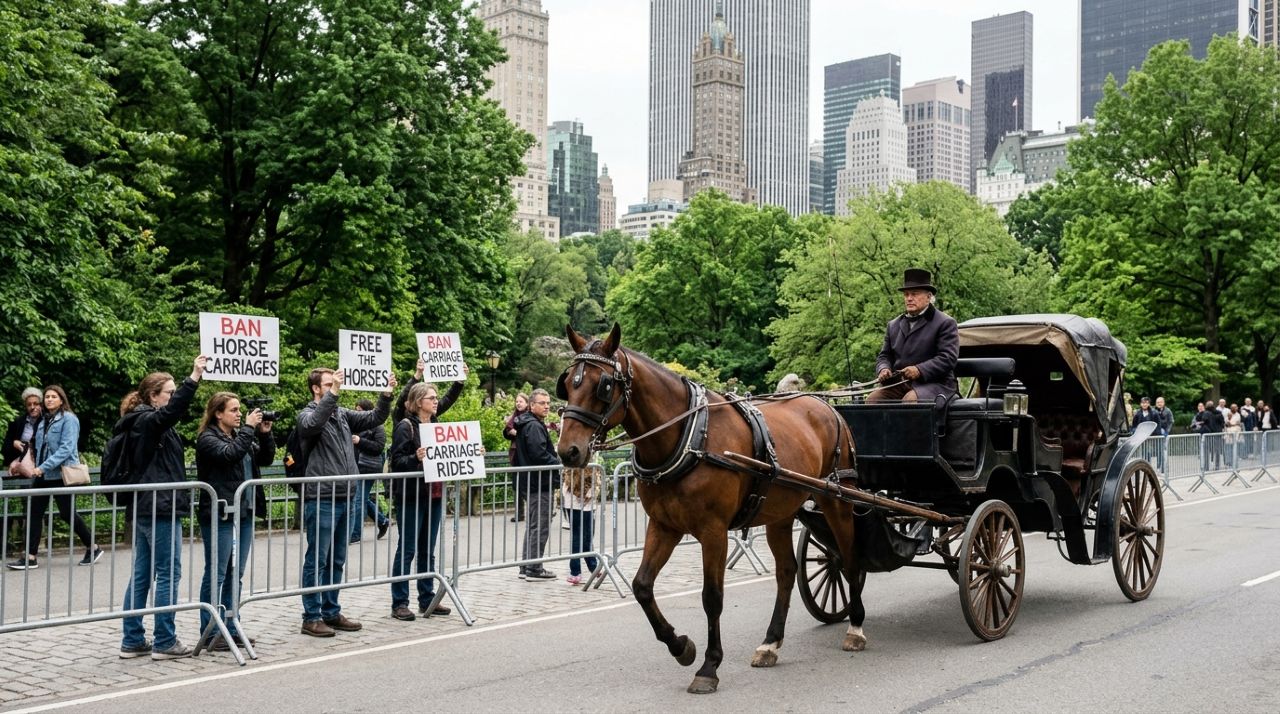 Nova York pode dar adeus aos passeios de charrete após décadas de tradição, e decisão apoiada pelo prefeito Zohran Mamdani pode mudar o destino dos cavalos