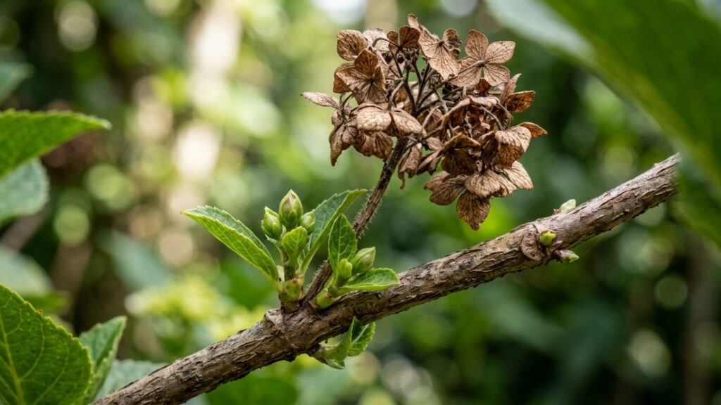 Especialistas em plantas explicam: “Em outubro, o melhor pode ser deixar as hortênsias quietas, manter as flores secas e proteger as raízes antes do frio”