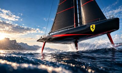 Ferrari prepara veleiro futurista de 30 metros para desafiar recordes mundiais e revolucionar a velocidade em alto-mar