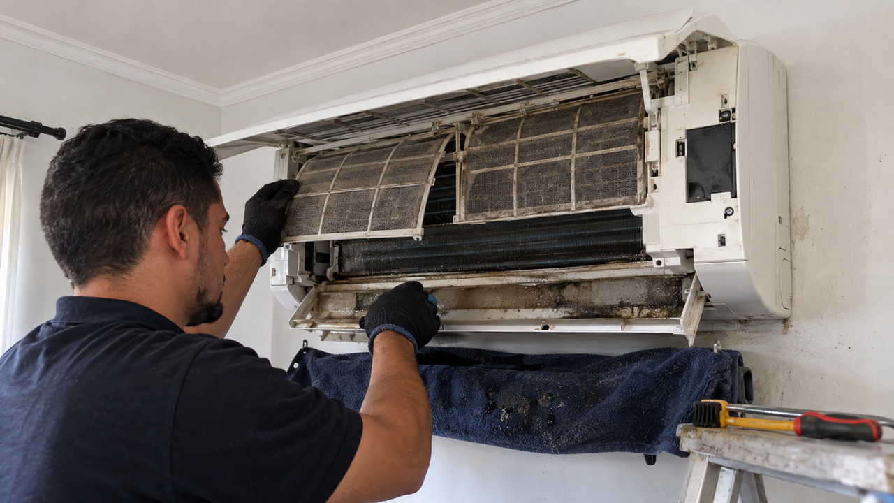 Sem desmontar nem chamar técnico: como limpar a gaveta do ar-condicionado antes do calor usando vinagre e bicarbonato