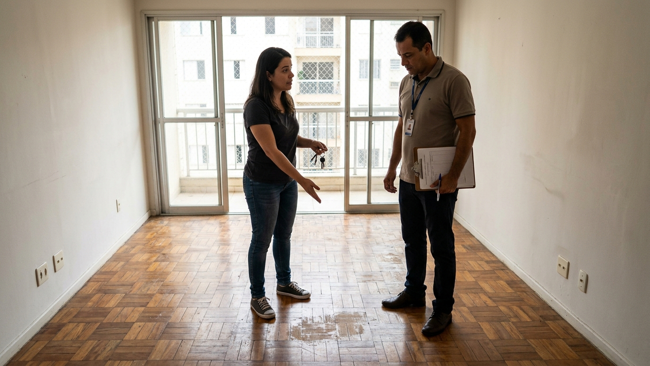Imobiliária retém caução de R$ 5 mil por piso desgastado em 5 anos de uso e Justiça obriga a devolução integral do valor corrigido