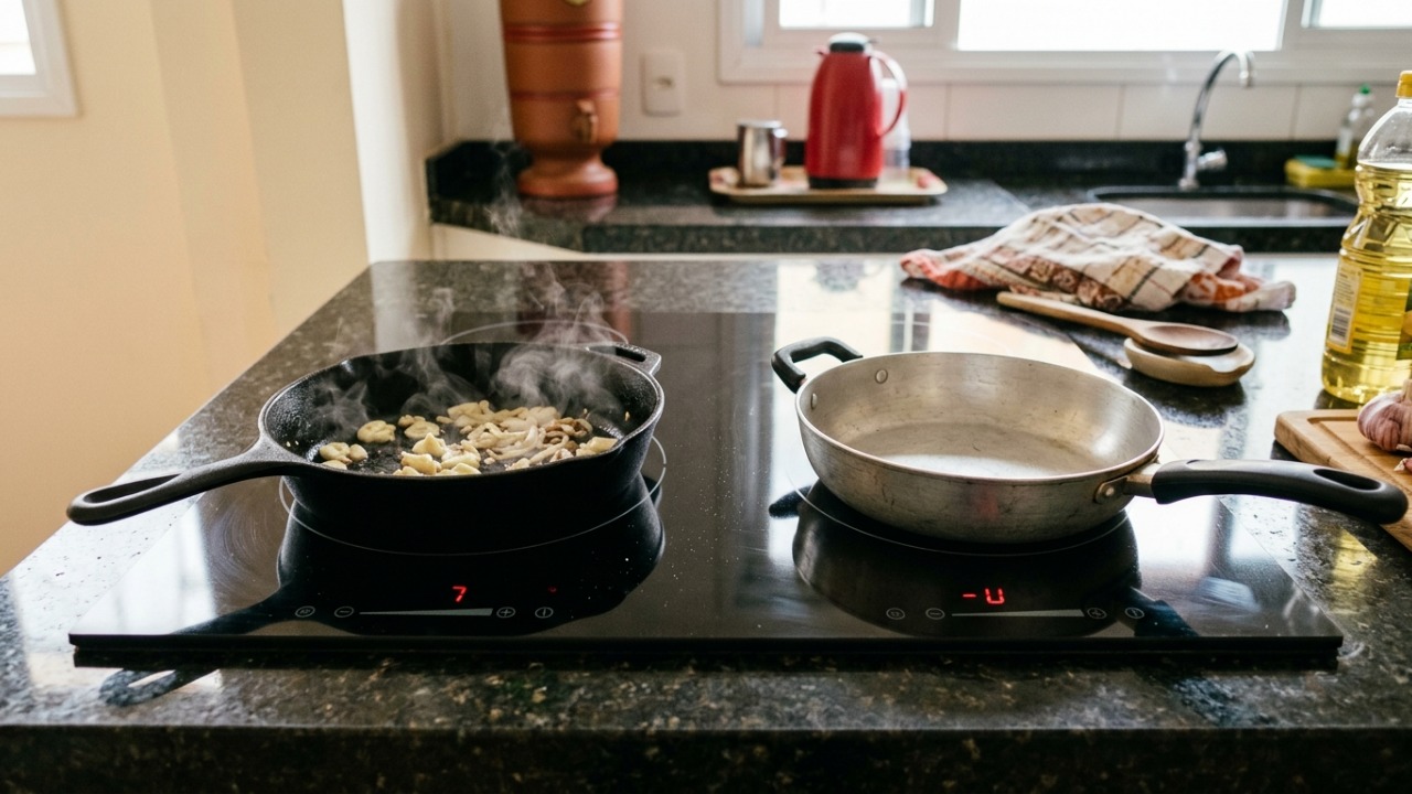 Morador instala um cooktop de indução para modernizar a cozinha e descobre que as panelas que usava há anos simplesmente não funcionam no aparelho