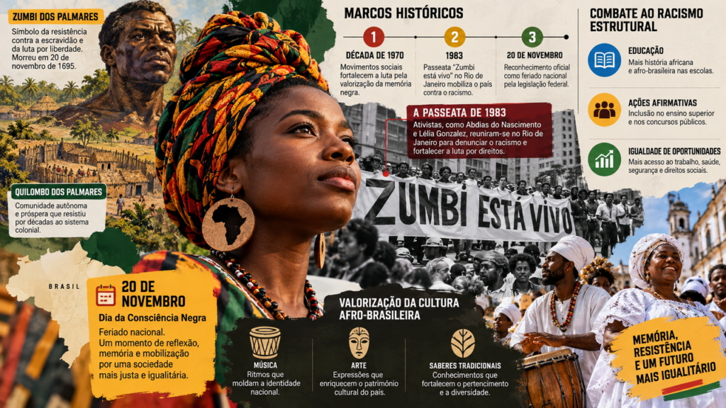 Por que o Dia da Consciência Negra se tornou uma das datas mais importantes do calendário brasileiro e como uma luta histórica presente na vida de milhões de pessoas enfrenta desafios que vão muito além das comemorações
