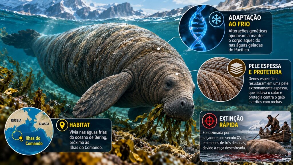 Vaca-marinha-de-Steller extinta há mais de 250 anos pode voltar à vida: cientistas investigam possibilidades genéticas para recuperar características do gigante marinho