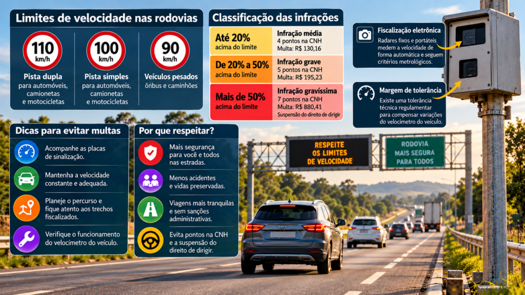 Motoristas que viajam de carro precisam redobrar os cuidados: uma mudança na fiscalização das estradas pode surpreender quem não conhece os limites previstos na legislação