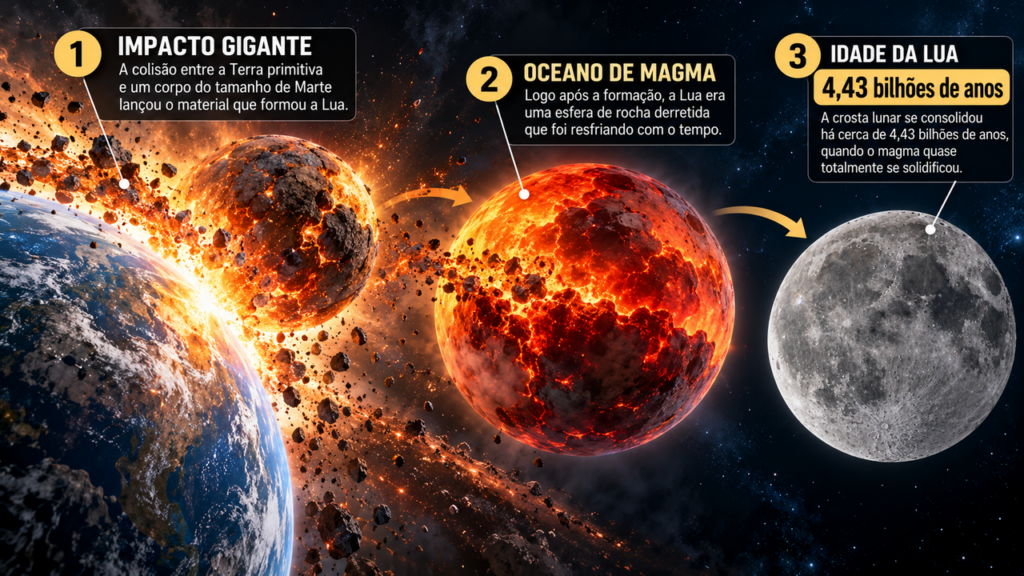 Um cristal menor que a ponta de um dedo tem 4,404 bilhões de anos e coincide com a idade em que a Lua terminou de se cristalizar, uma descoberta que pode revelar segredos surpreendentes sobre a origem da Terra e do nosso satélite