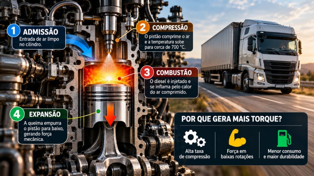 O motor que funciona sem velas de ignição: como a tecnologia de ignição por compressão permite que os motores a diesel trabalhem de maneira diferente dos motores a gasolina
