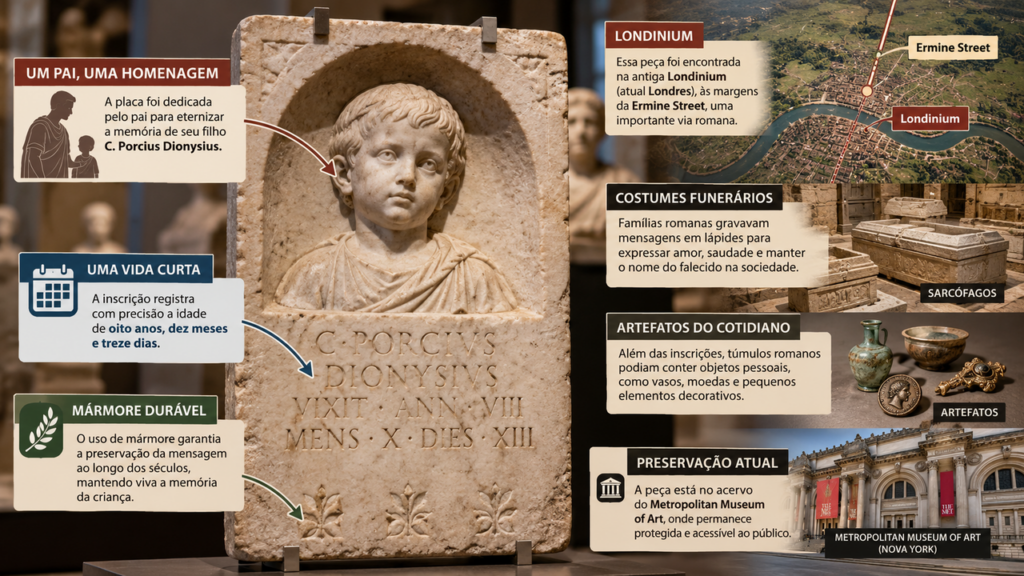 Túmulo romano de quase 2 mil anos guarda uma inscrição dedicada a uma criança que morreu cedo, e as palavras gravadas na pedra revelaram a dor de uma família da Antiguidade