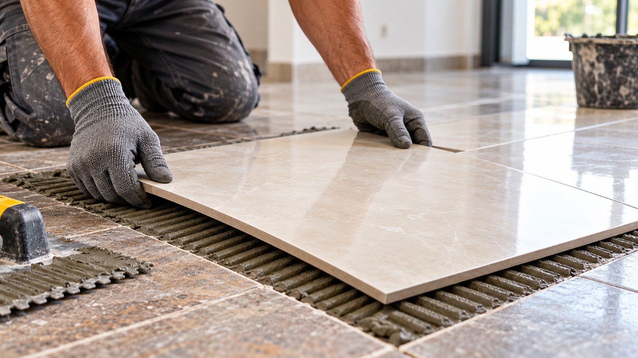 Pedreiro ensina como renovar um piso antigo sem retirar todas as peças e explica os cuidados com a preparação da superfície, o nivelamento e a aderência para evitar que o revestimento novo comece a soltar depois da reforma