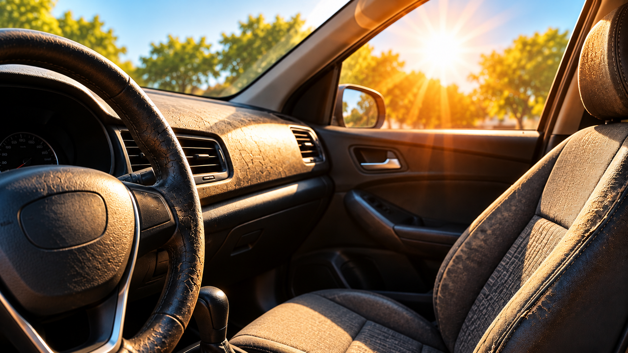 O hábito de deixar o carro estacionado sob o sol todos os dias pode estar envelhecendo o interior muito mais rápido do que você imagina, ressecando o painel, desbotando os bancos e provocando danos que poderiam ser evitados