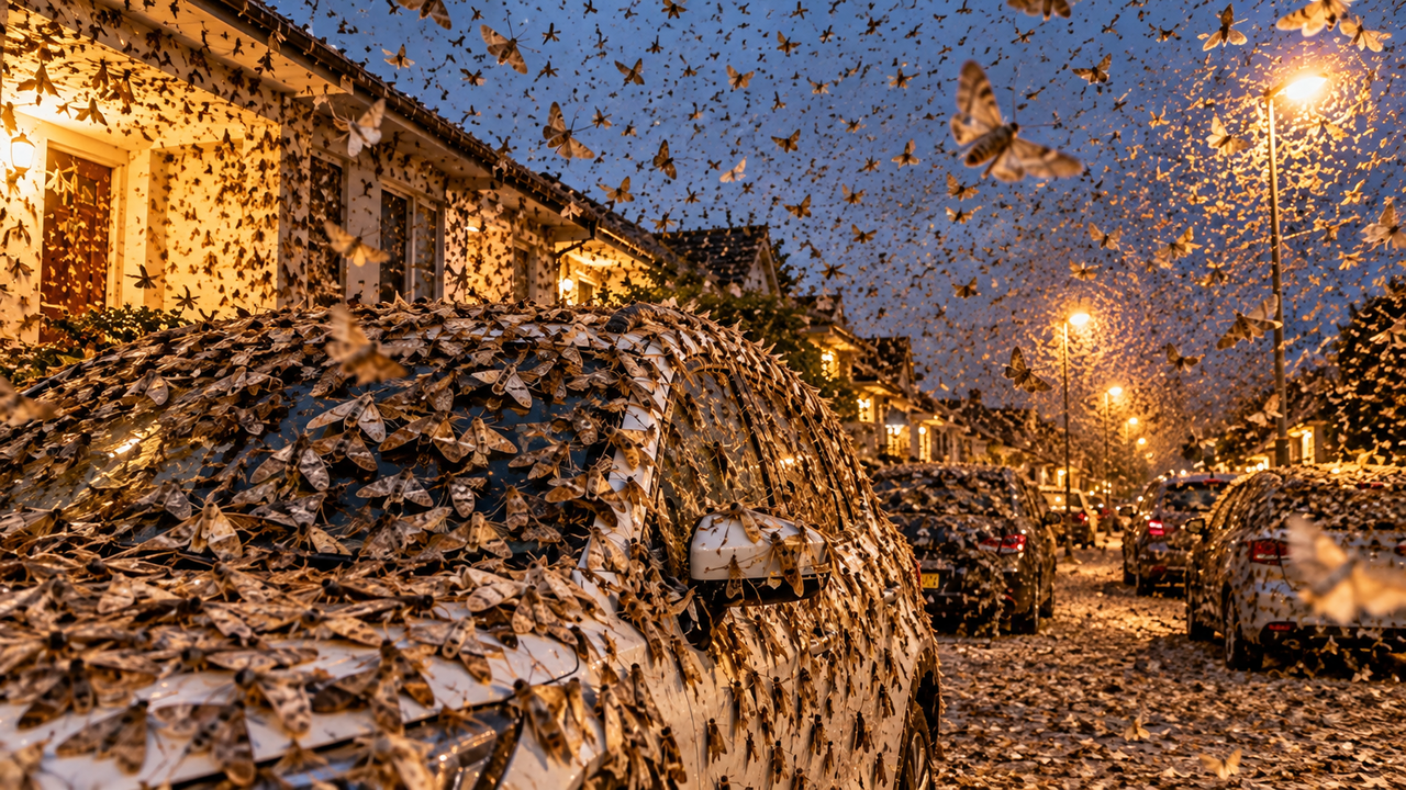 Mariposas de até 5 centímetros invadem casas e carros ao mesmo tempo e cobrem paredes durante migração que percorre centenas de quilômetros