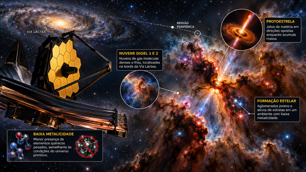 Cientistas encontram uma enorme formação de estrelas nos arredores da Via Láctea e descoberta revela como novas estrelas podem nascer em regiões extremas