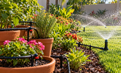 Morador instala um sistema de irrigação automática no jardim para facilitar a rotina da família e descobre qual é a vazão mínima necessária para distribuir água corretamente sem prejudicar o desenvolvimento das plantas