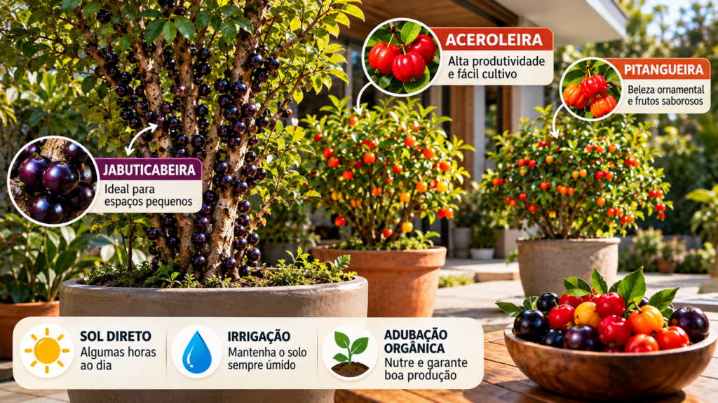 A árvore frutífera ideal para plantar em quintais pequenos tem porte compacto, produz frutas saborosas e pode crescer perto da casa sem ocupar tanto espaço quanto espécies maiores
