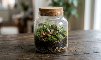 A técnica do minijardim fechado em pote de vidro que cria um ecossistema autossuficiente e sobrevive meses sem precisar de rega