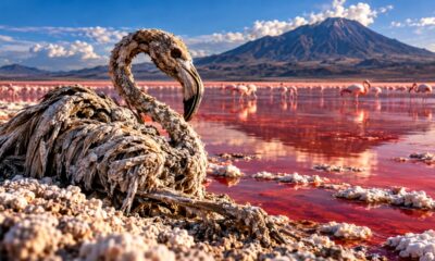 O lago que transforma animais mortos em estruturas endurecidas e como a composição química da água pode favorecer esse fenômeno natural ​