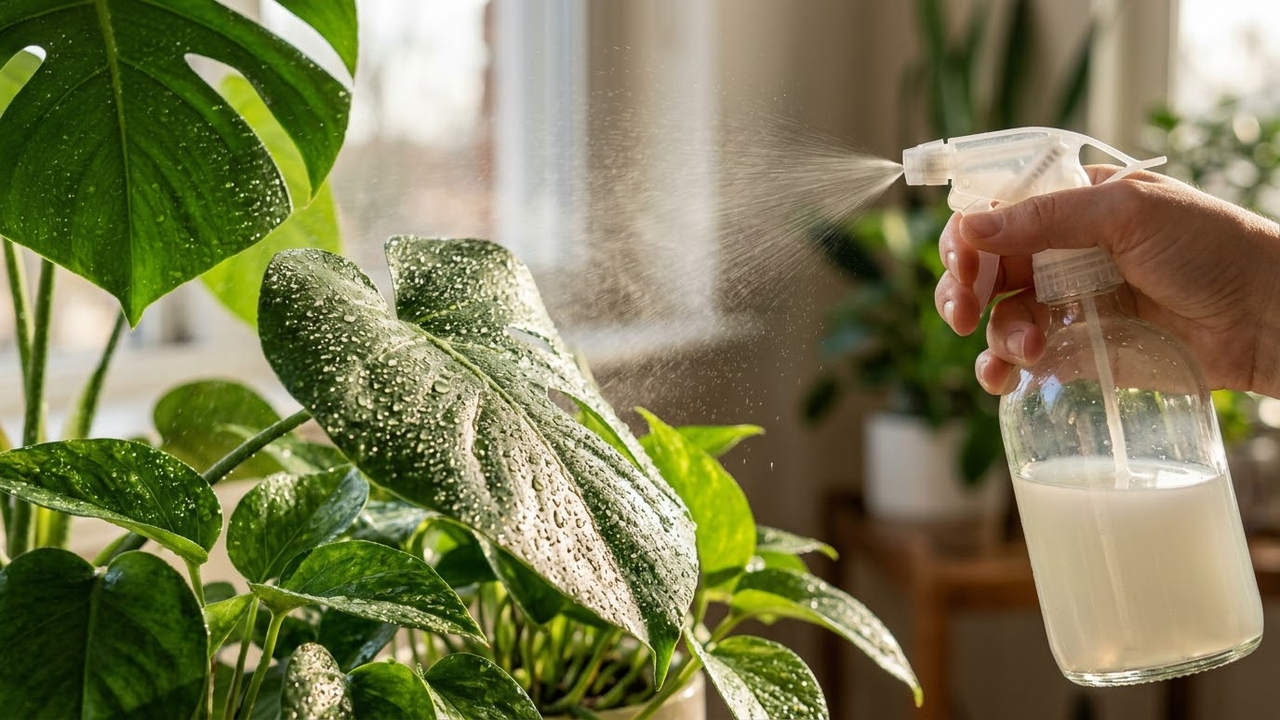 Borrifar leite de caixinha diluído em água nas plantas: o truque simples que dá brilho às folhas e cria escudo contra fungos
