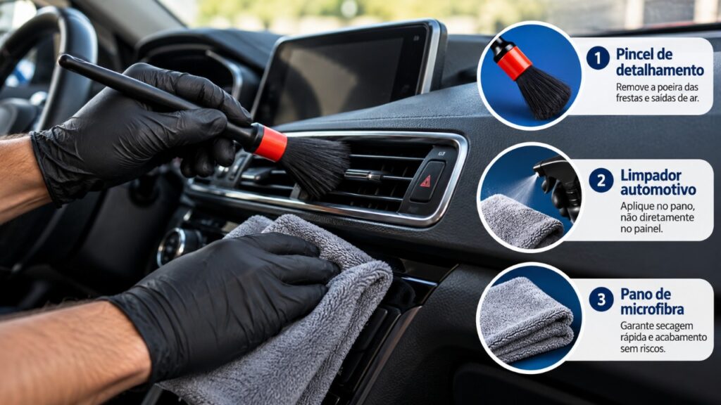 Quem tem carro precisa conhecer este método para limpar o painel sem deixar manchas esbranquiçadas e retirar a poeira acumulada nas saídas de ar, nos botões e nas frestas mais difíceis