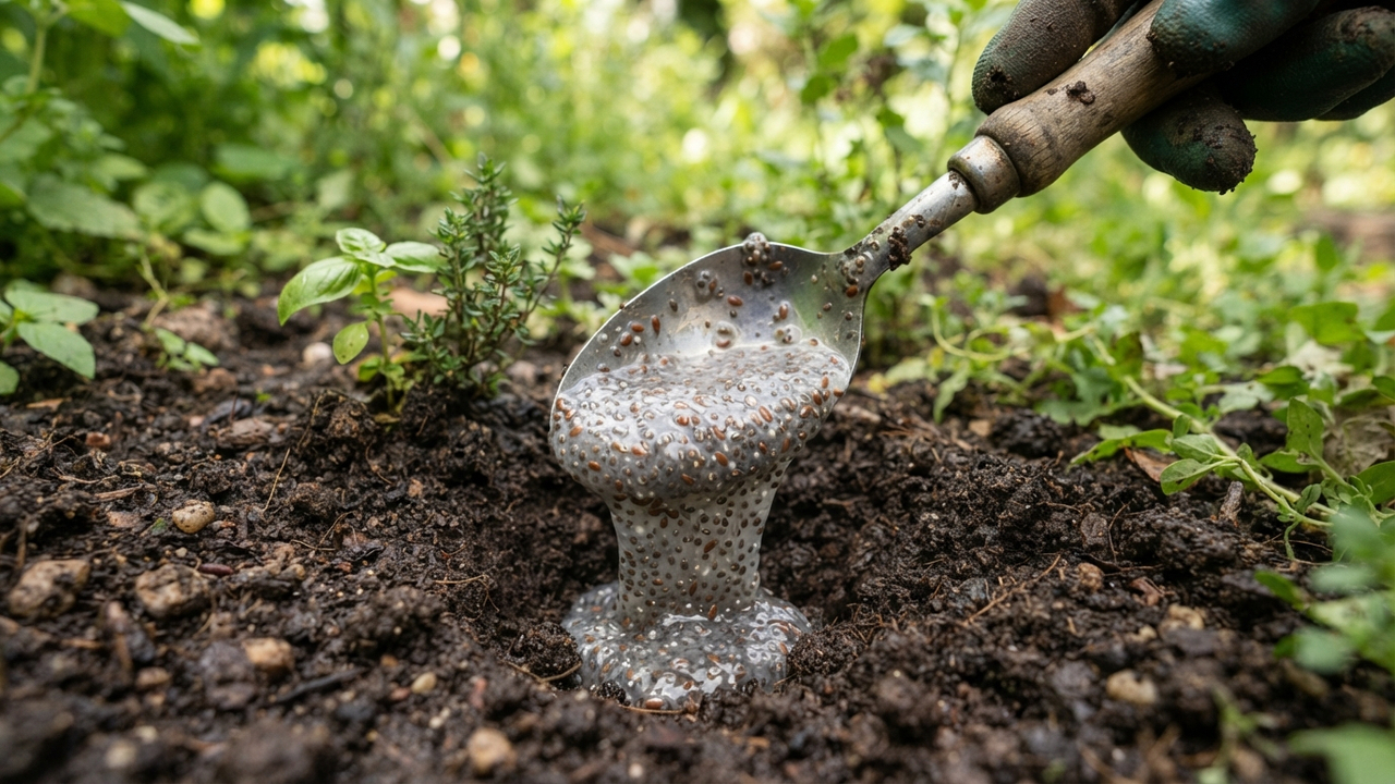 Macerado de sementes de chia com linhaça: para que serve a mucilagem natural que cria agregados estáveis e retém água na terra dos vasos