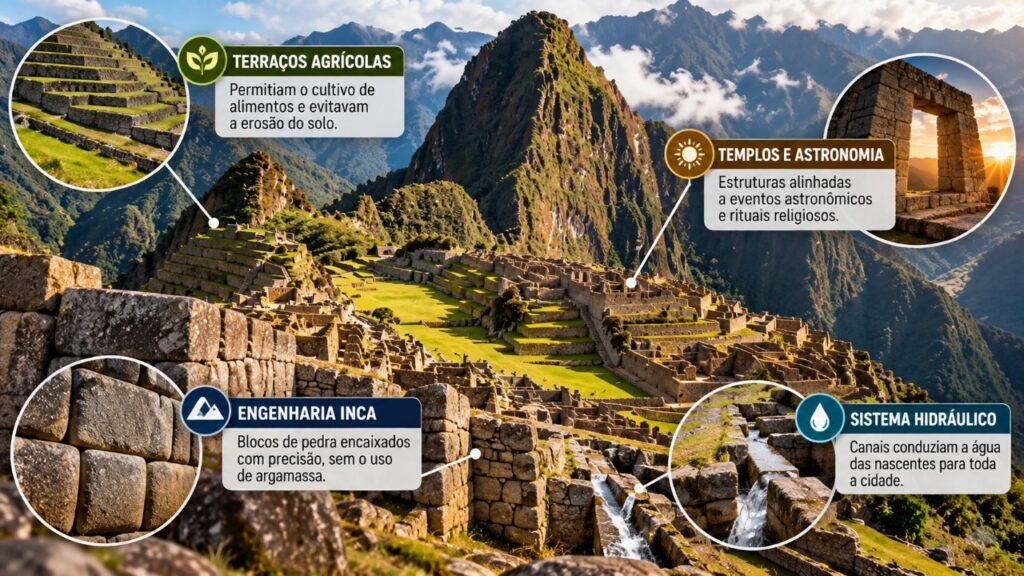 Erguida na Antiguidade, a cidade de Machu Picchu atravessou séculos de isolamento nas montanhas, deixou de ser ocupada por seus antigos habitantes e continua como um dos sítios arqueológicos mais importantes da história dos incas, com construções de pedra adaptadas ao relevo dos Andes