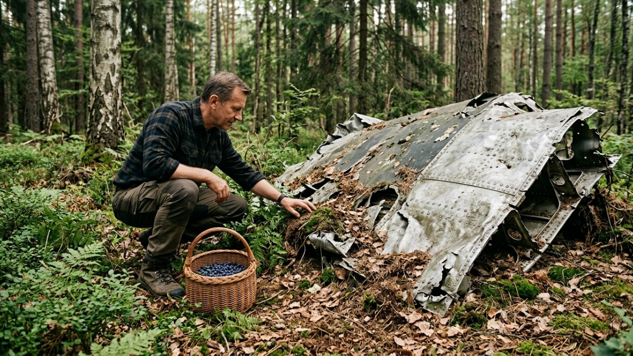 Homem entra em uma floresta para colher frutas e acaba encontrando destroços de um avião desaparecido desde a Segunda Guerra Mundial