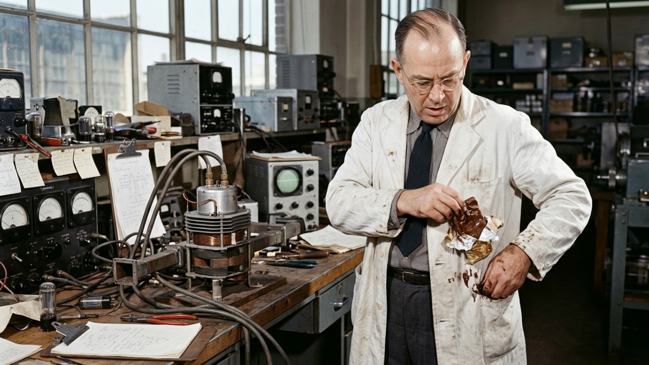 Em 1945, um engenheiro percebeu que uma barra de chocolate derreteu em seu bolso enquanto testava um radar, acabou inventando o forno de micro-ondas e recebeu apenas 2 dólares da empresa pela descoberta