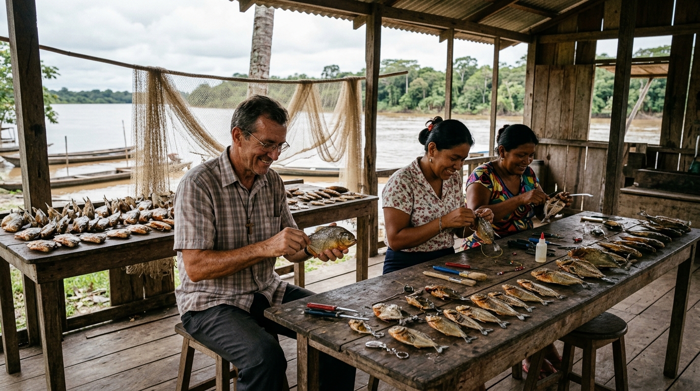 Em 1970, um sacerdote vendeu 12.000 piranhas para salvar a Amazônia: 55 anos depois, sua obra faraônica continua sendo um salva-vidas na selva