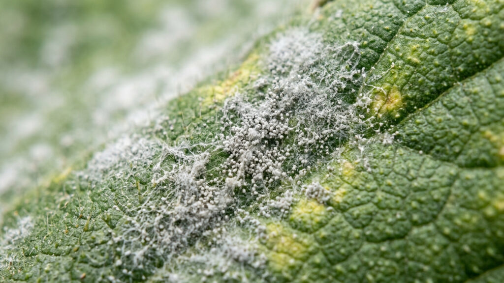 A mancha branca parecida com farinha que se espalha pelas folhas: a solução caseira suave para eliminar o fungo sem agredir a planta