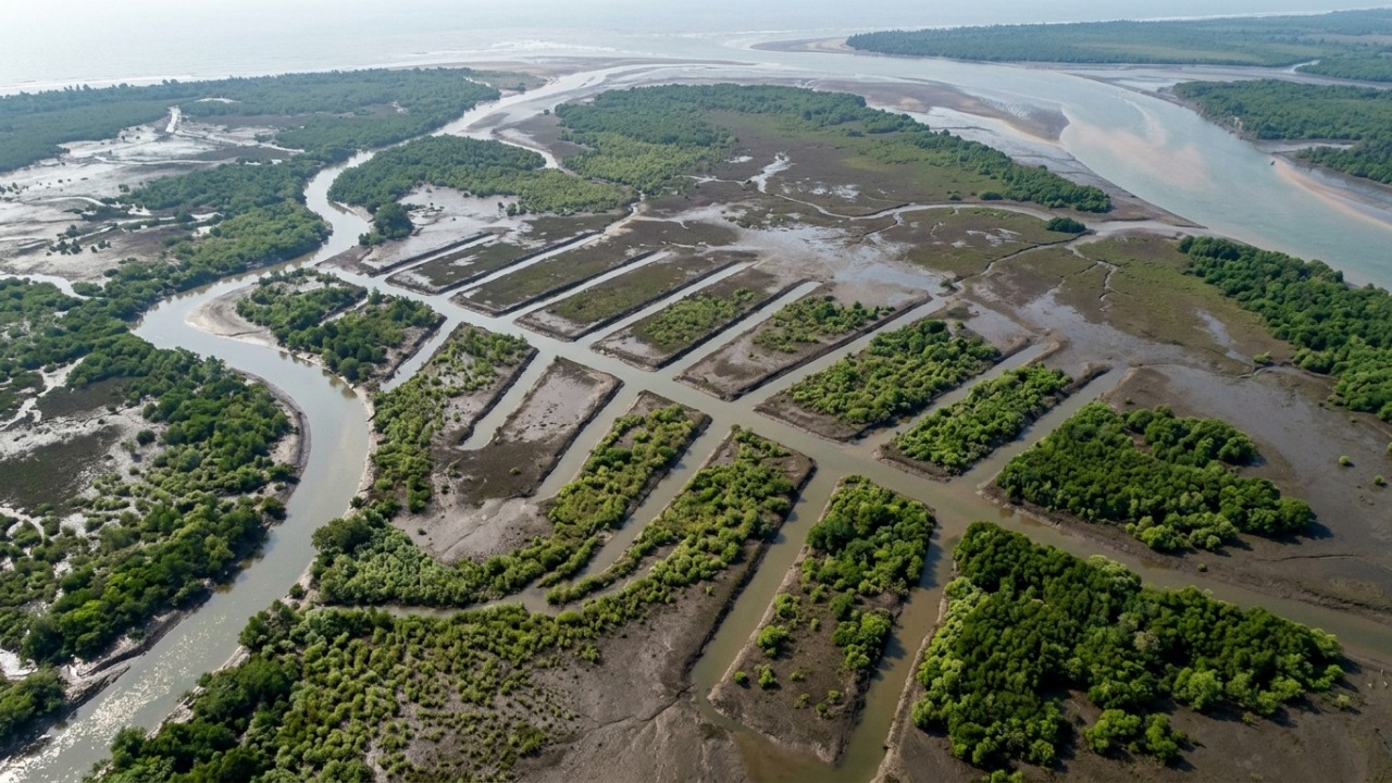 Floresta ganha canais que lembram espinha de peixe e técnica criada há quase 40 anos ajuda a restaurar áreas de mangue onde o fluxo da água havia sido interrompido