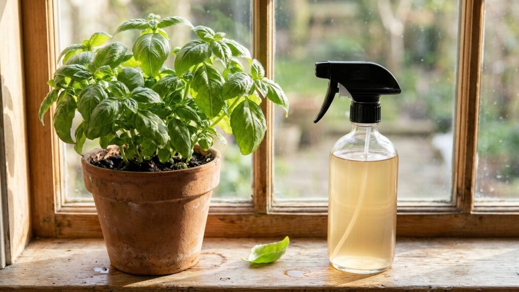 O truque simples com folhas de manjericão da horta para preparar um tônico facial caseiro contra oleosidade e espinhas