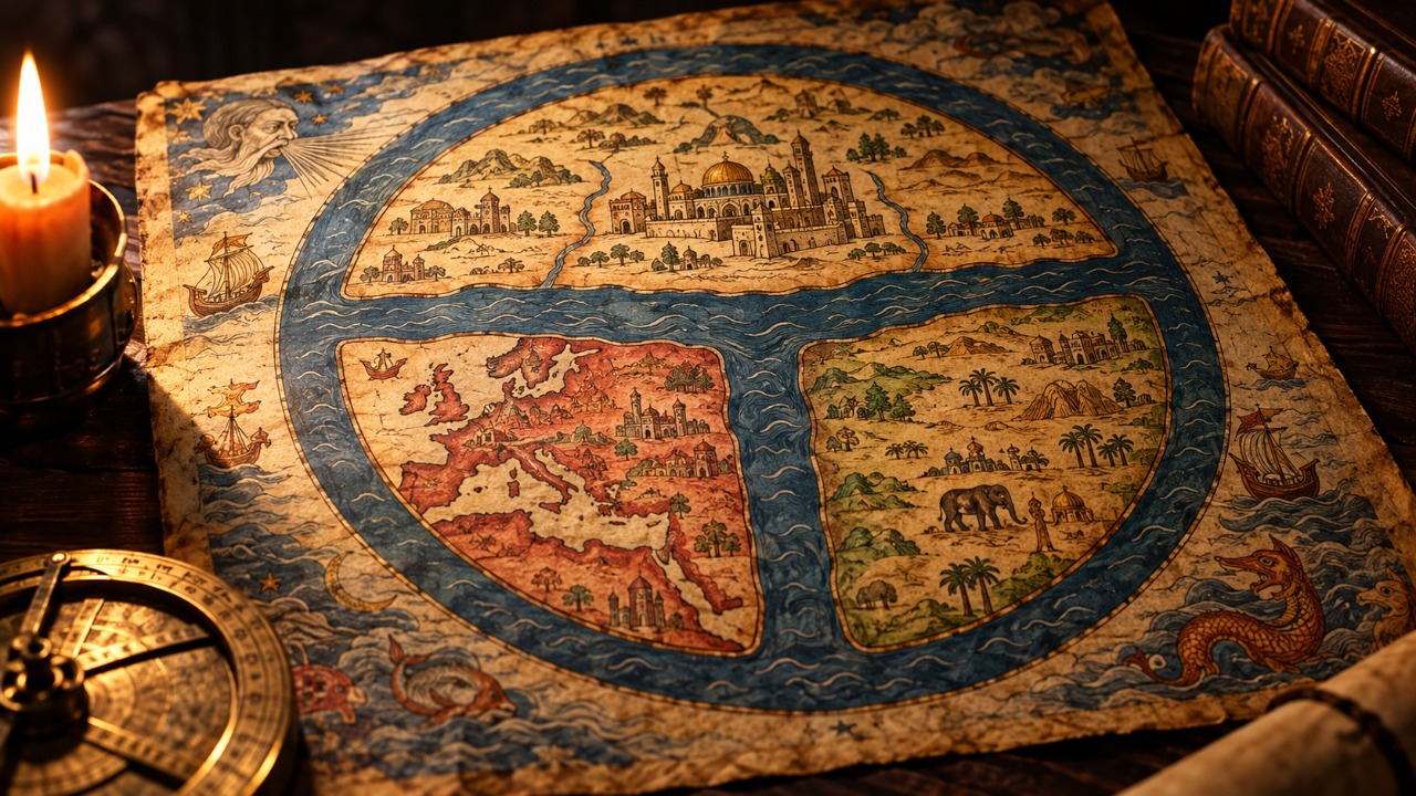 O antigo mapa medieval que representava o mundo de uma maneira surpreendente e o que seus desenhos revelam sobre os conhecimentos geográficos de seus criadores