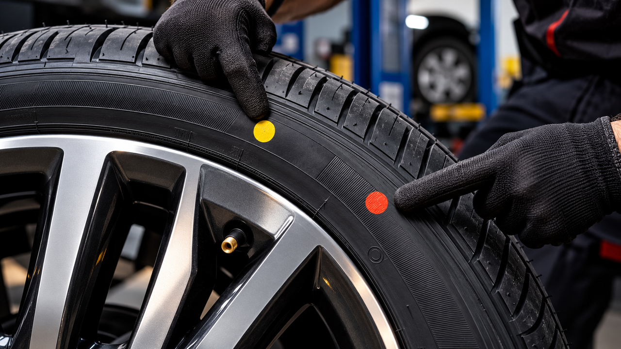 Antes de trocar os pneus do carro, conheça o significado dos pontos amarelos e vermelhos na borracha e descubra por que esse detalhe costuma passar despercebido até por muitos motoristas