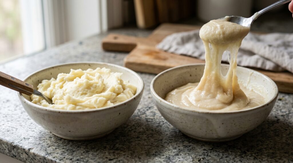 Chefs de cozinha concordam: para o purê ficar cremoso, não bata a batata no liquidificador, mas amasse com garfo ou espremedor