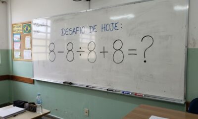 Parece uma conta fácil da escola, mas você consegue resolver 8 − 8 ÷ 8 + 8?