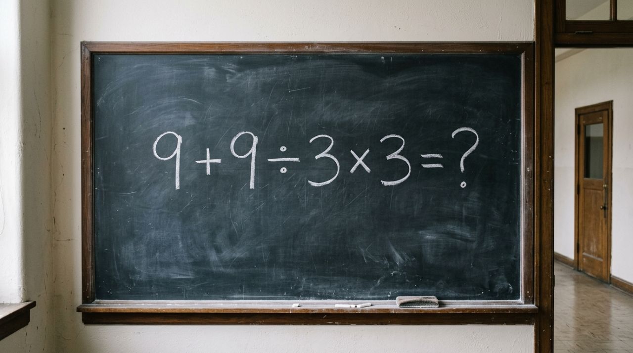 Parece uma conta básica, mas muita gente esquece uma regra: 9 + 9 ÷ 3 × 3