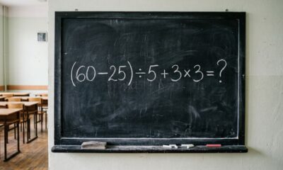 A maioria começa pela parte errada: (60 – 25) ÷ 5 + 3 × 3